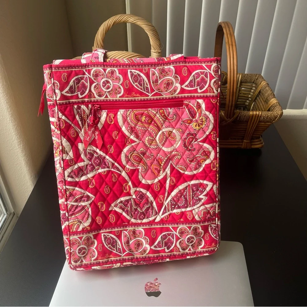 Vera Bradley Quilted Red Floral Personal Laptop Bag